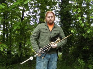 Stephen O'Connor with his Uilleann Pipes.
