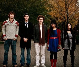 left to right: Luke Fraser,Evan Peter Hodgson Stewart, Noam Bierstone, Sarah Frank and Anh Phung . Photo by Marshall Gayman