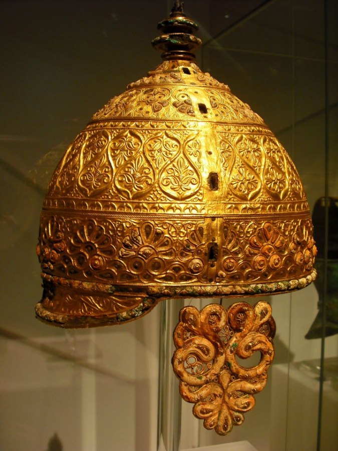 576065_455110691195877_1769150810_n Celtic Helmet, 4th Century BC, Found at Agris Charante, France.