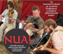 This is NUA's debut recording, featuring all original compositions. NUA is an innovative new trad trio bringing a fresh and unique sound to traditional music, creating their own distinctive flavour with both original and traditional compositions from Ireland and Scotland. Based in Toronto, Canada, NUA consists of three award-winning members: fiddle player James M Law, v guitarist Graeme McGillivray and bodhrán player Jacob McCaule 