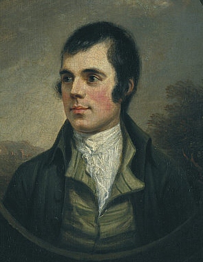 The best-known portrait of Burns,  by Alexander Nasmyth, 1787 
